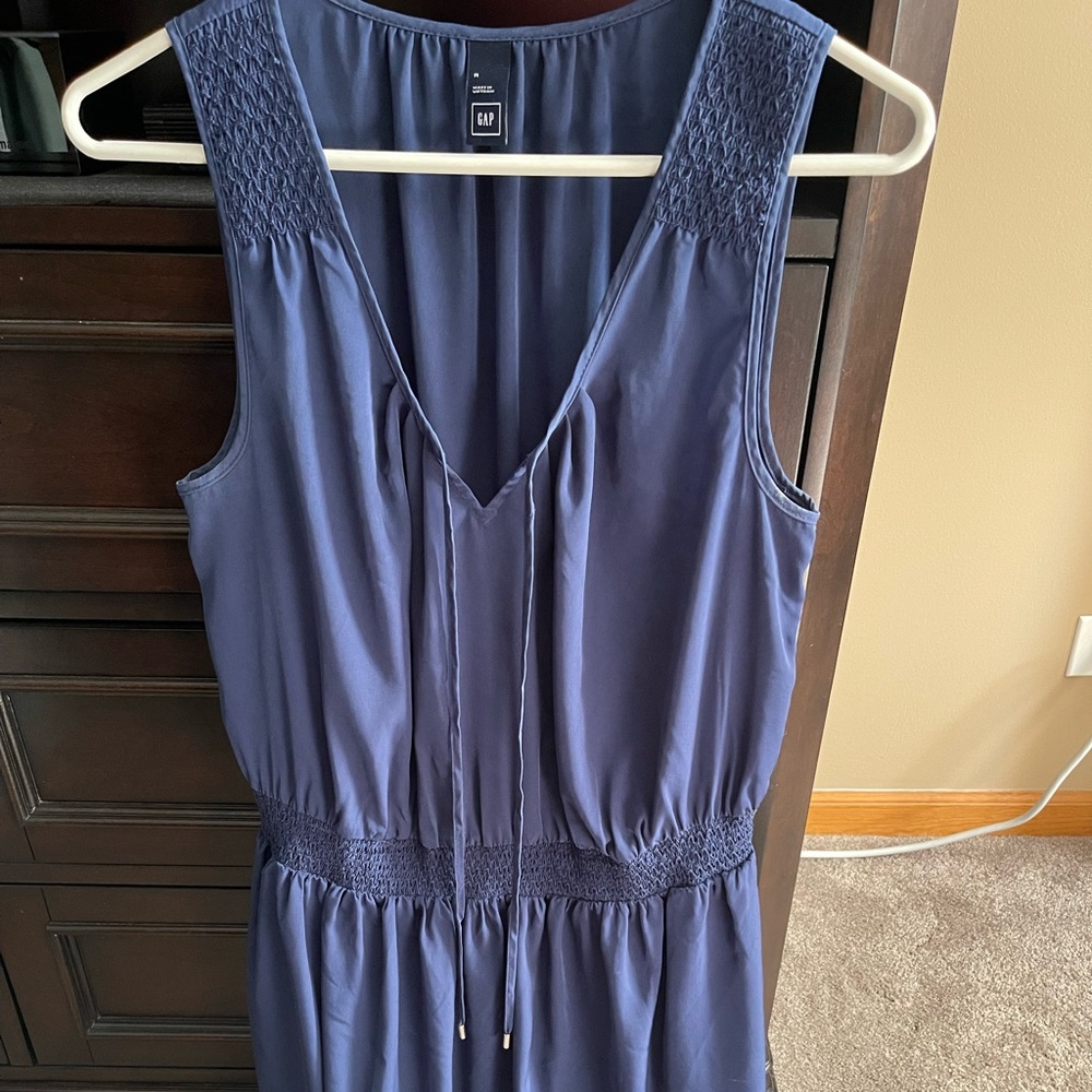 Gap silky navy blue dress